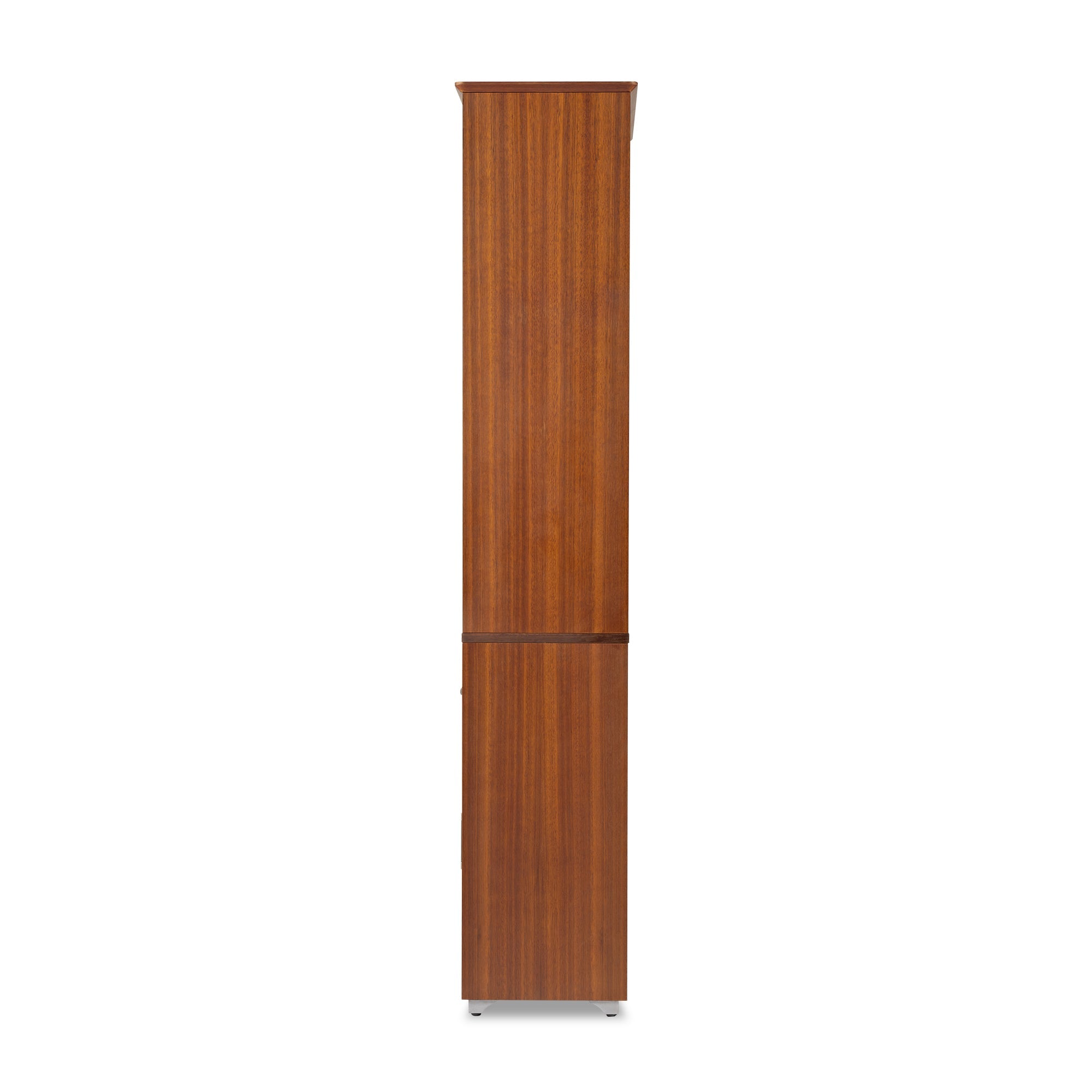 72'' Storage Bookcase with Glass Doors, Drawers and Shelves, Walnut