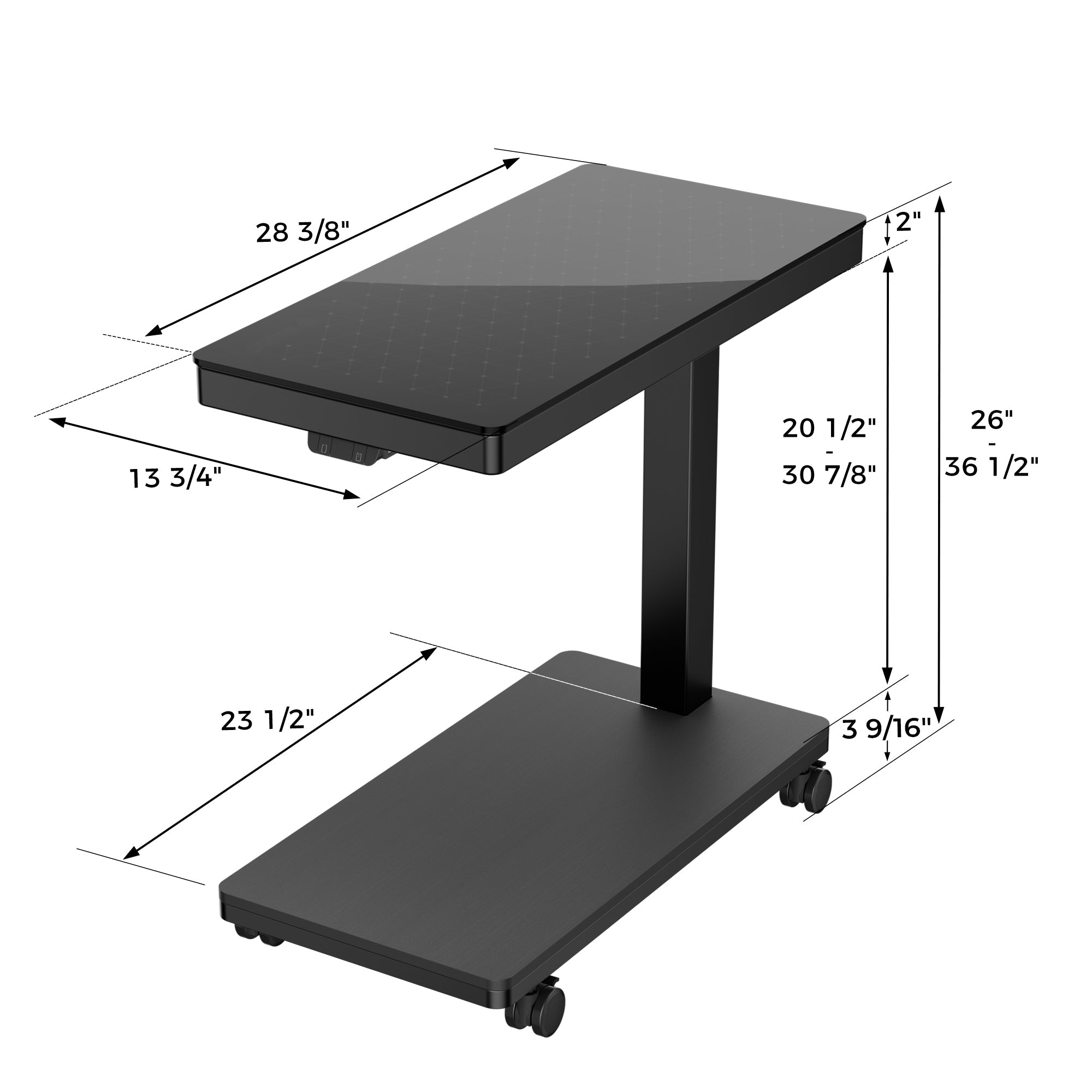 Height-Adjustable Illuminated Panel CPU Cart
