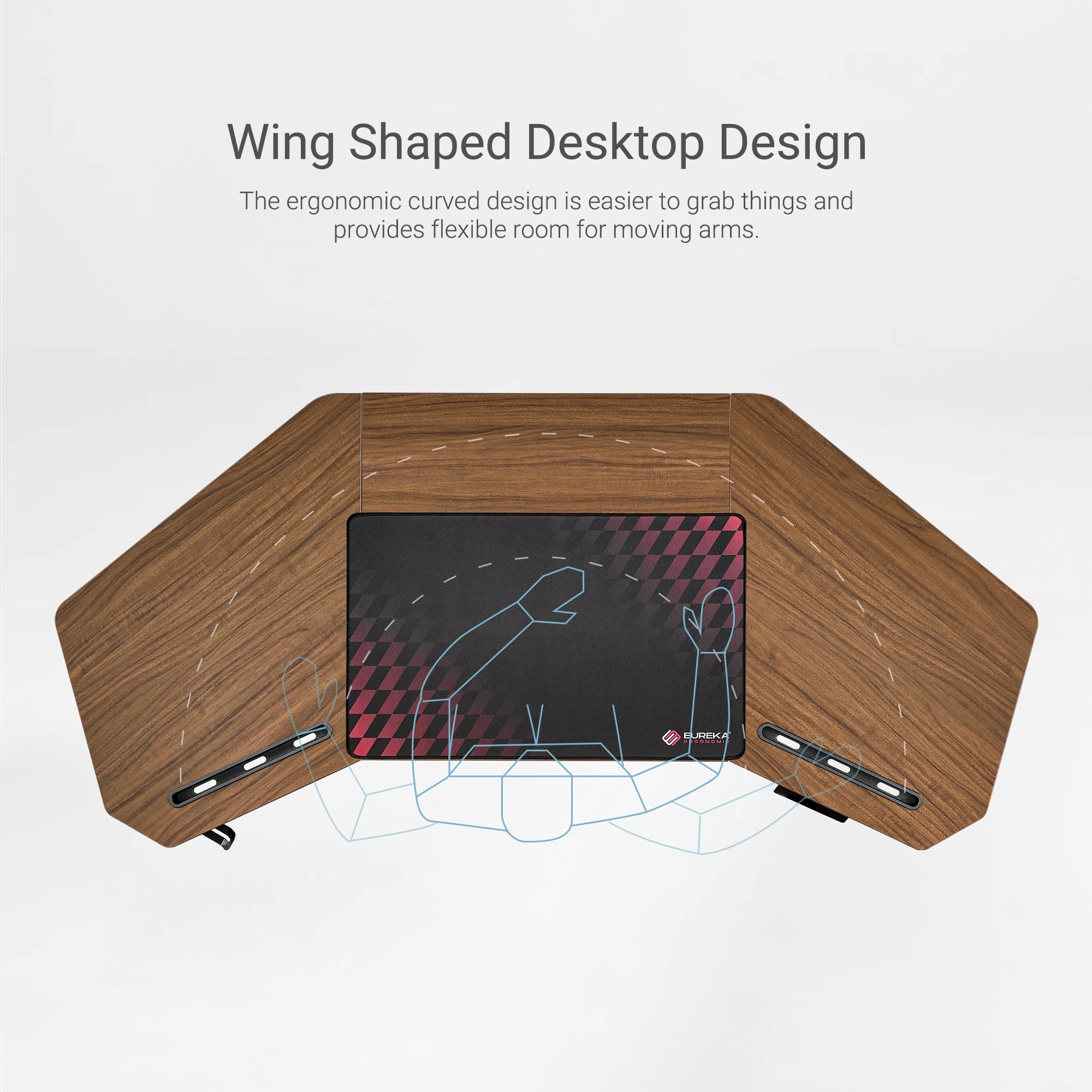 Wing-Shaped Standing Desk (63x23)