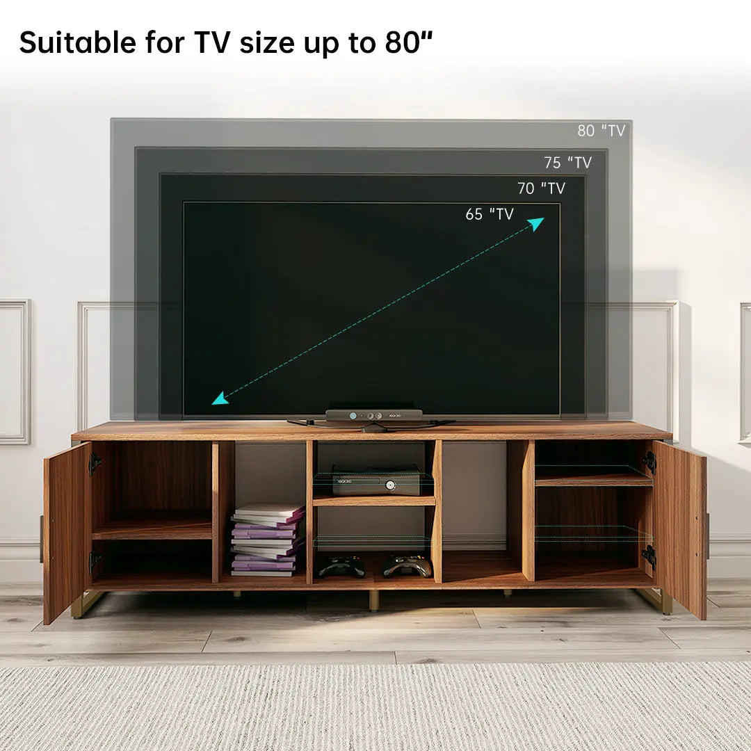 70'' LED Light TV Stand Media Console