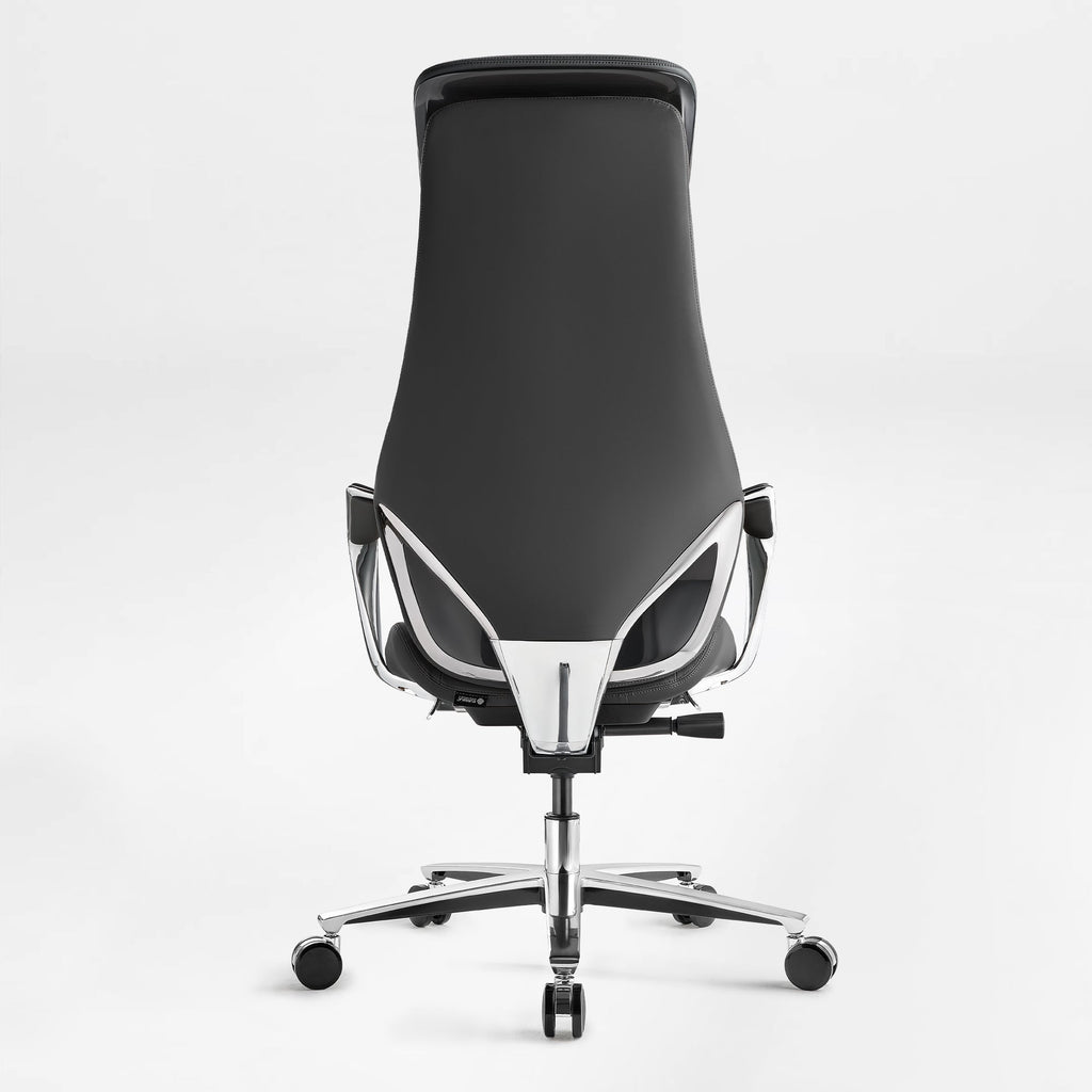 Genuine Leather Executive Office Chair - Butterfly Design High Back