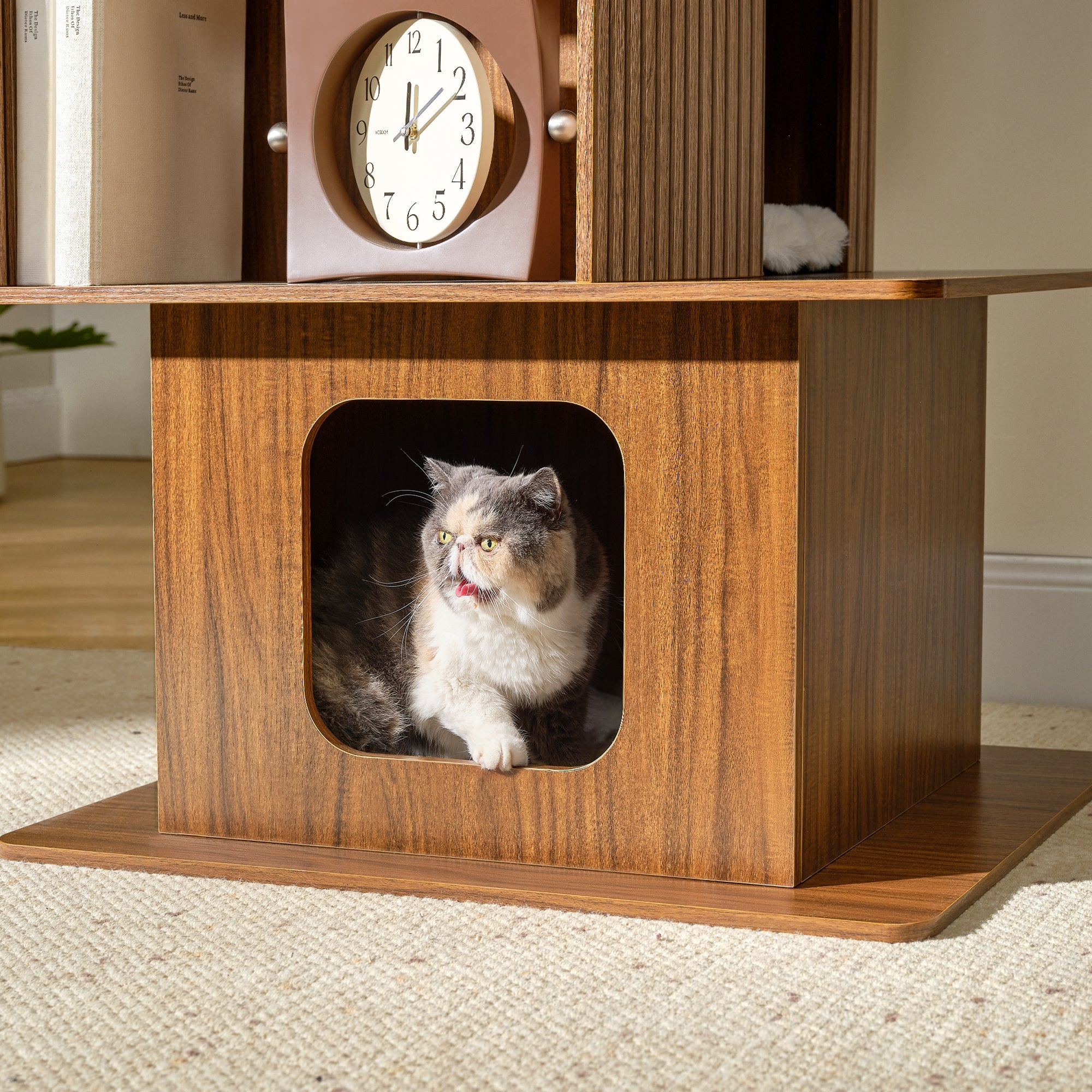 72'' Owner and Pet Shared Bookshelf Cat Tree