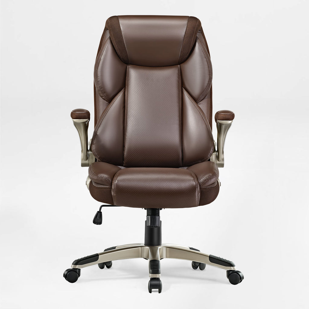 Faux Leather Home Office Chair - Ergonomic Cream