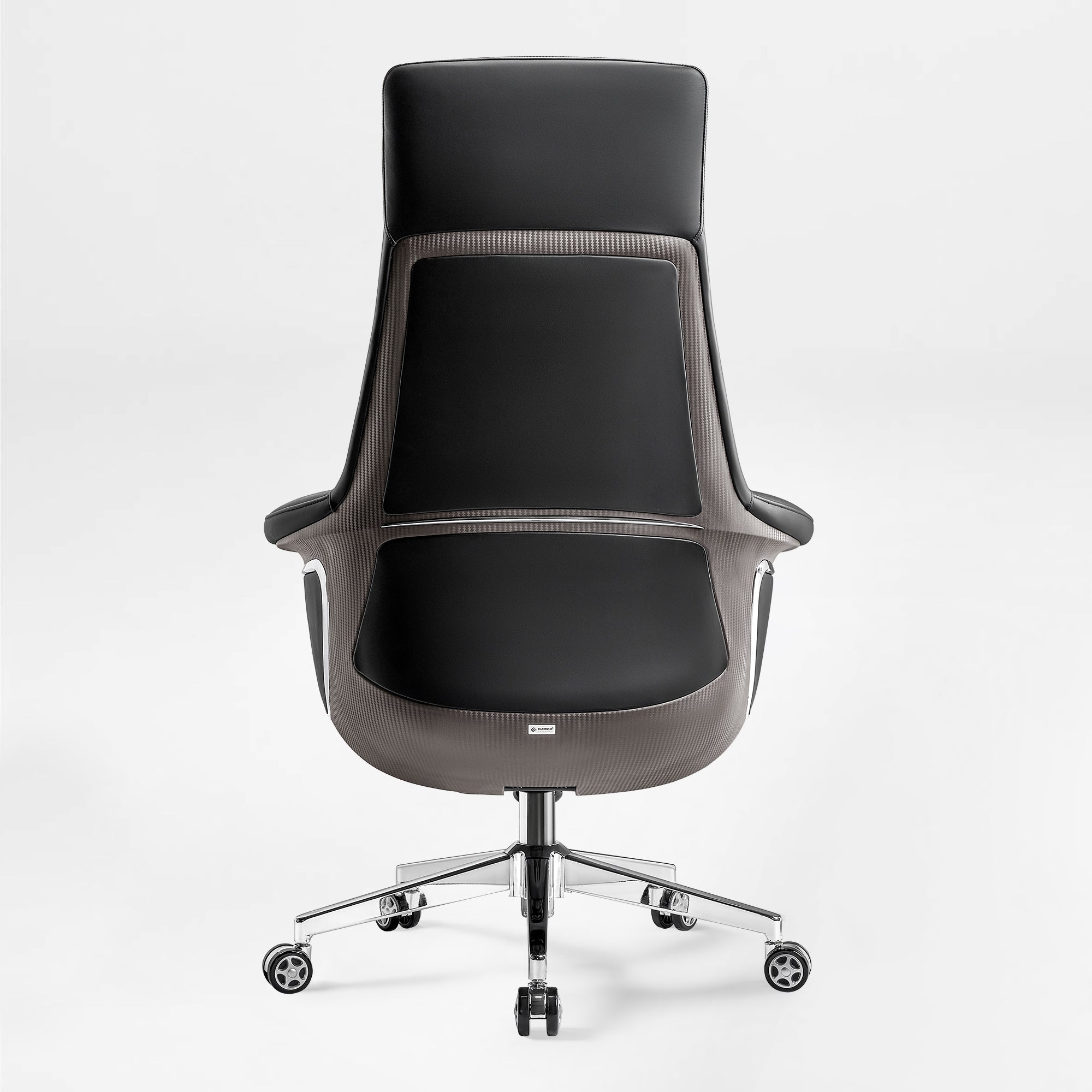 Genuine Leather Executive Office Chair - Leather & Metal Luxury