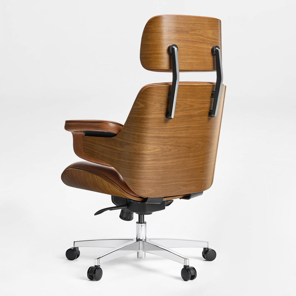 Genuine Leather Executive Office Chair - Classic Ergonomic Design