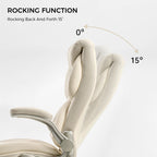 Faux Leather Home Office Chair - Ergonomic Cream