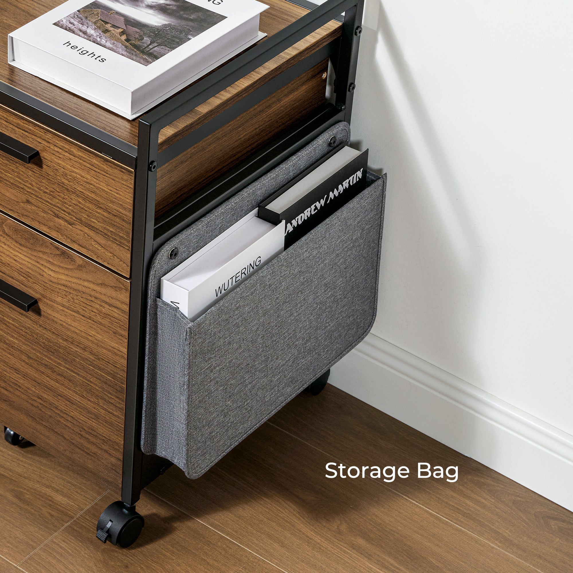 23'' Rolling File Cabinet with Drawer