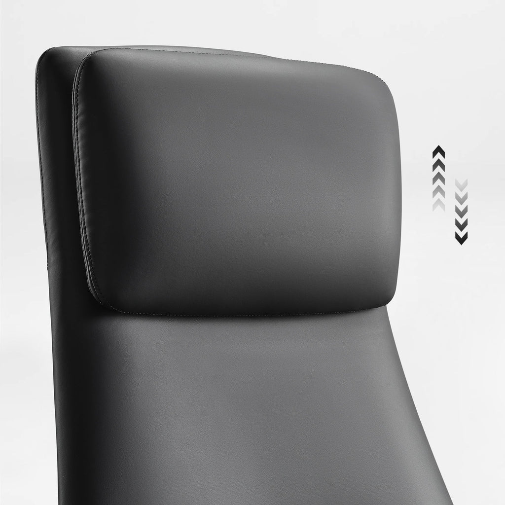 Genuine Leather Executive Office Chair - Leather & Metal Luxury