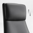 Genuine Leather Executive Office Chair - Leather & Metal Luxury