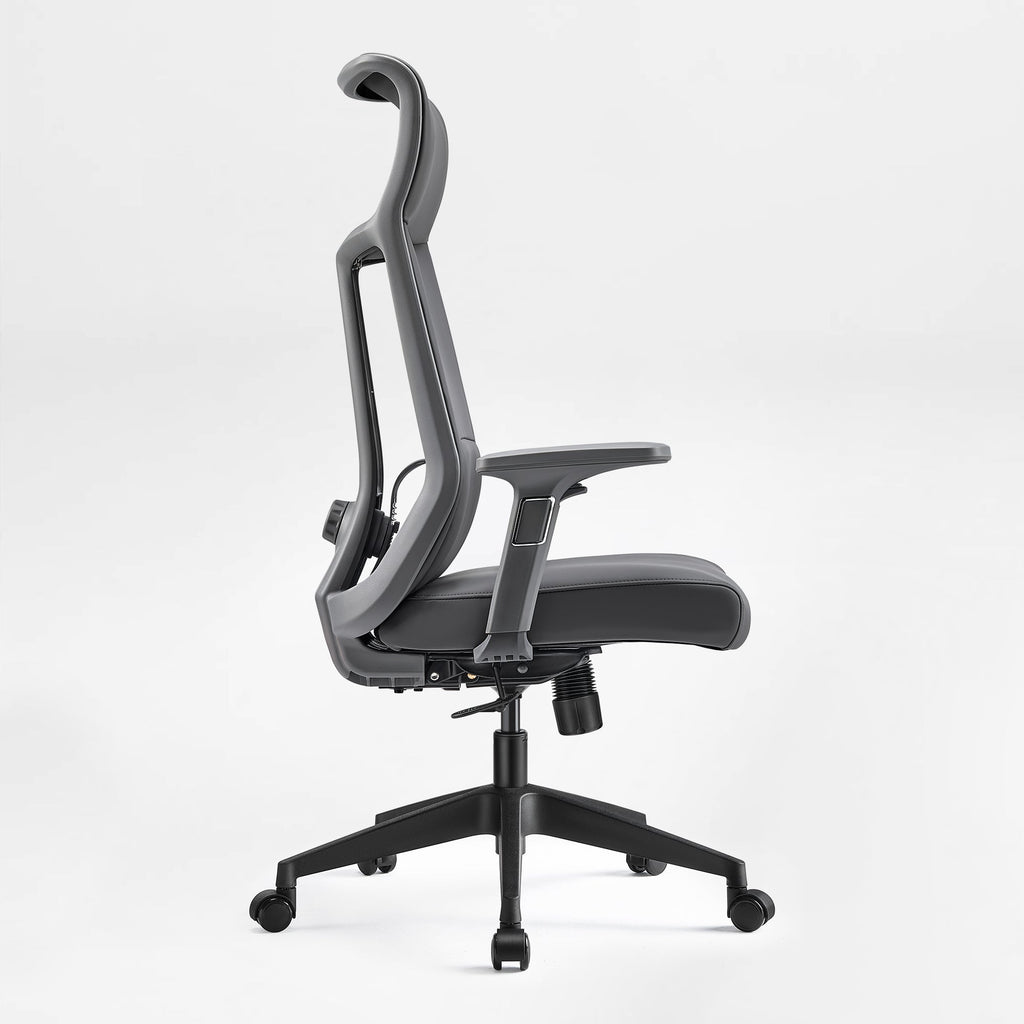 Microfiber Leather Office Chair - Dual-Layer Contoured Ergonomic