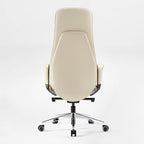 Solid Wood Arm Task Office Chair - Retro PU Leather