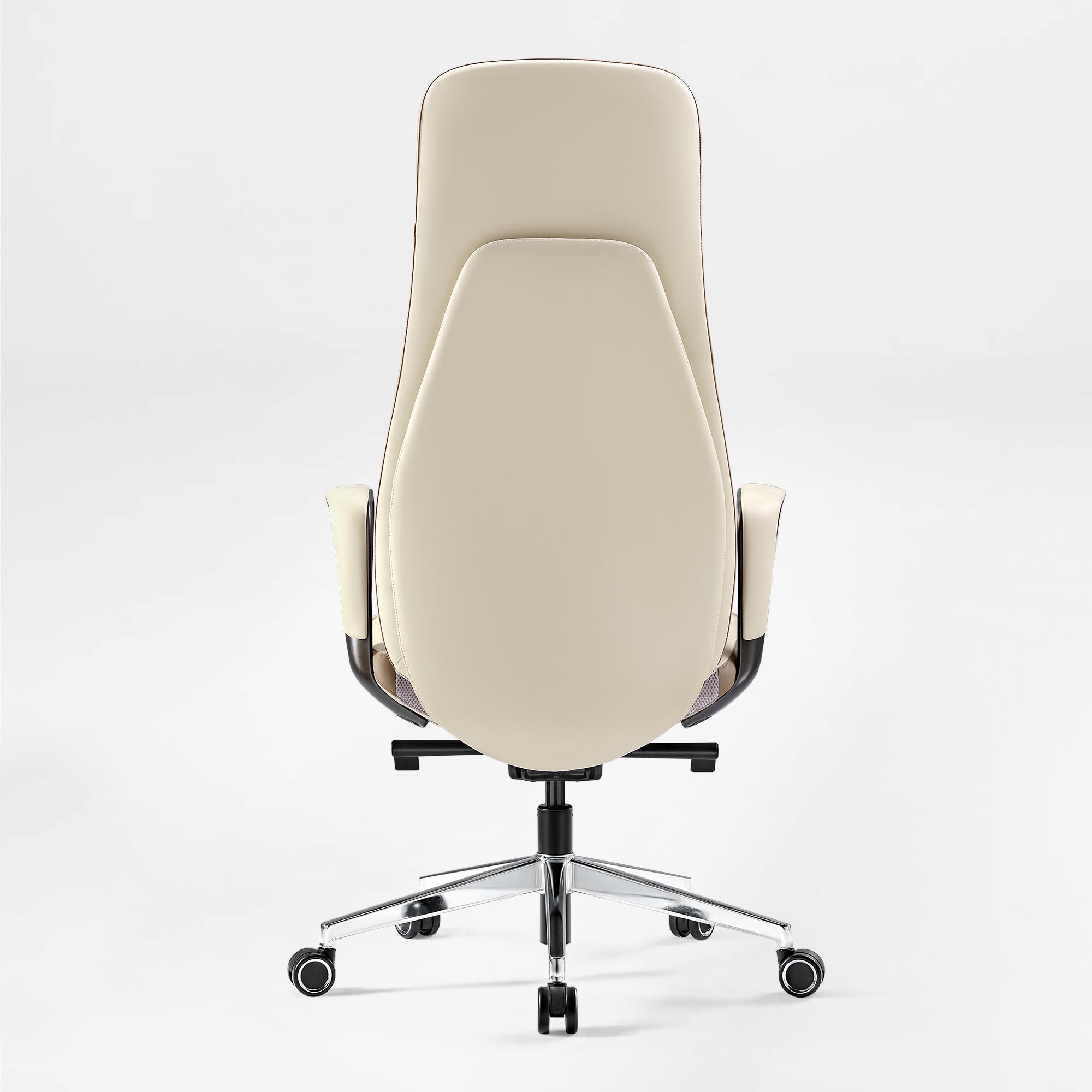 Solid Wood Arm Task Office Chair - Retro PU Leather