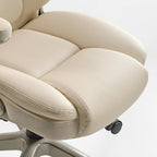 Faux Leather Home Office Chair - Ergonomic Cream