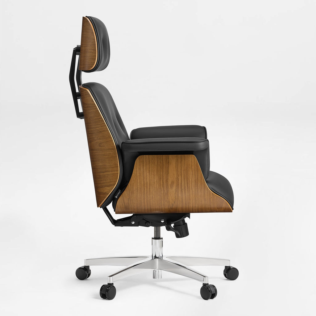 Genuine Leather Executive Office Chair - Classic Ergonomic Design