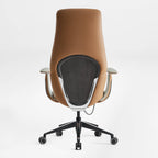 Faux Leather Executive Office Chair - Segmented Back Natural Curve