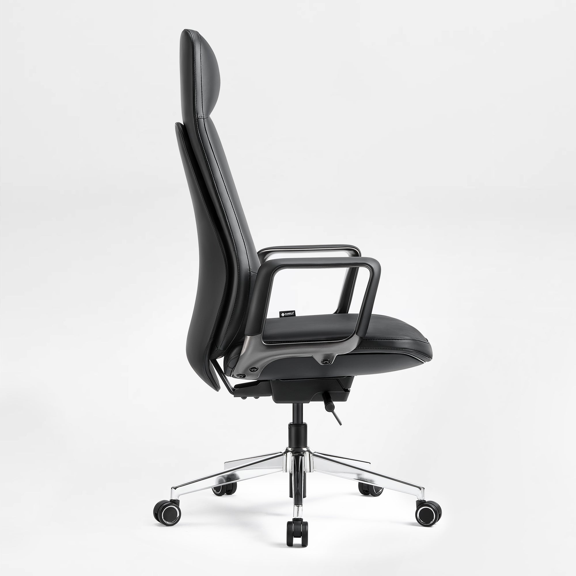 Solid Wood Arm Task Office Chair - Retro PU Leather