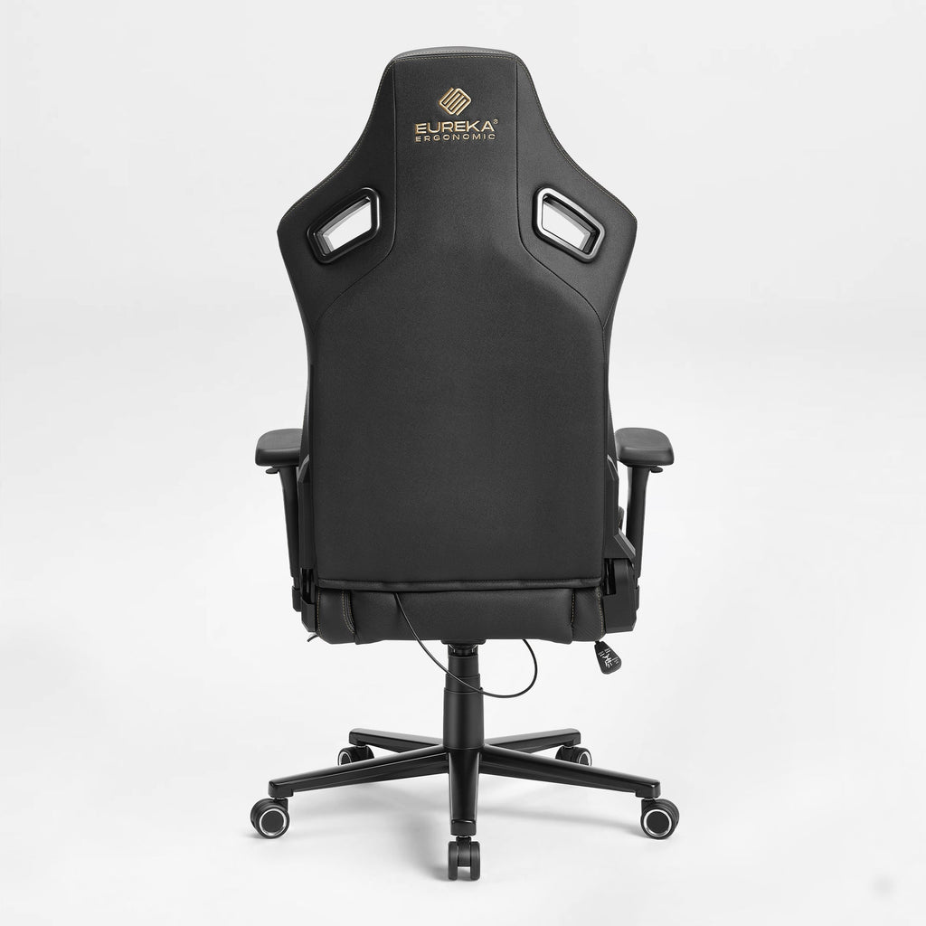 Ergonomic Gaming Chair with Footrest, Black and Yellow