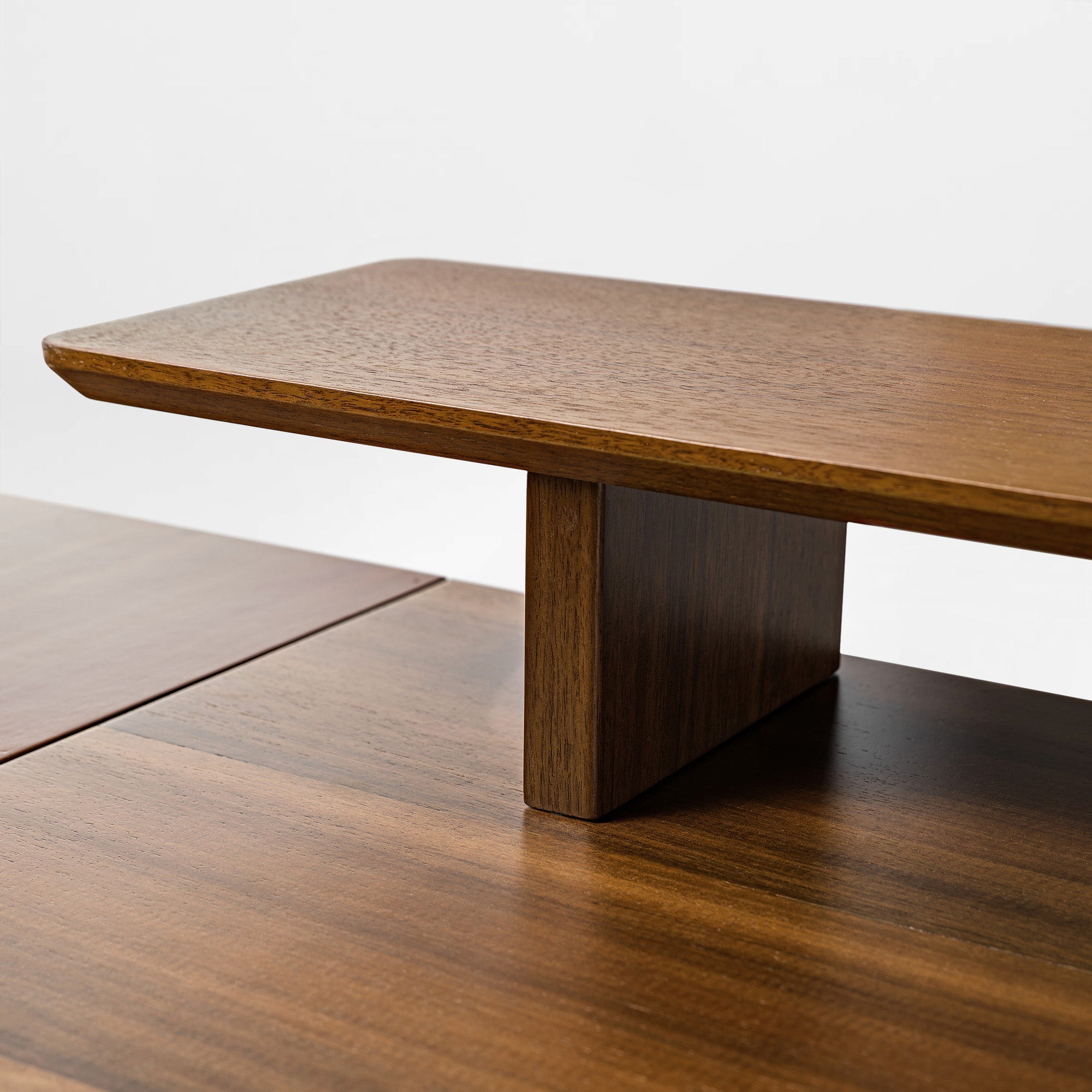 63x23 L-Shaped Height Adjustable Executive Desk, Handcrafted Walnut