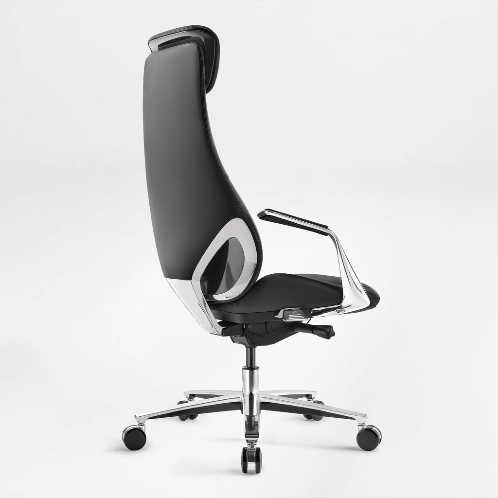 Genuine Leather Executive Office Chair - Butterfly Design High Back