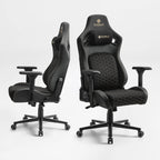 Ergonomic Gaming Chair with Footrest, Black and Yellow