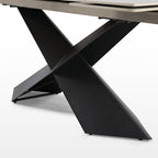 Oval Dining Table with Upholstered Bench, Gray
