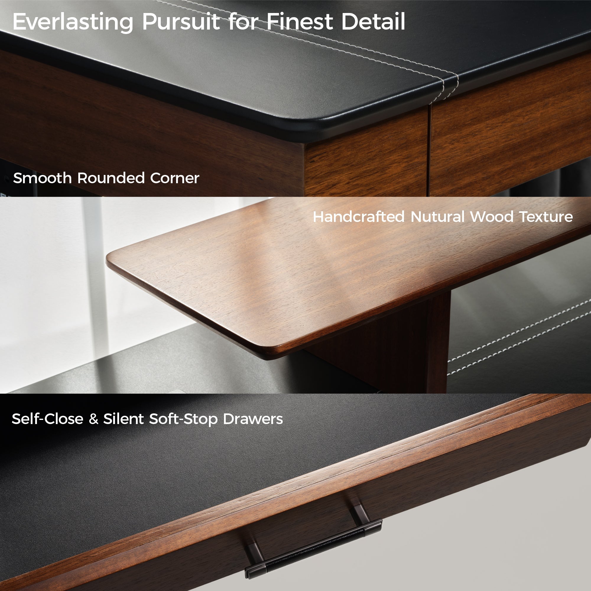 Faux Saddle Leather Adjustable Standing Desk (55x23)