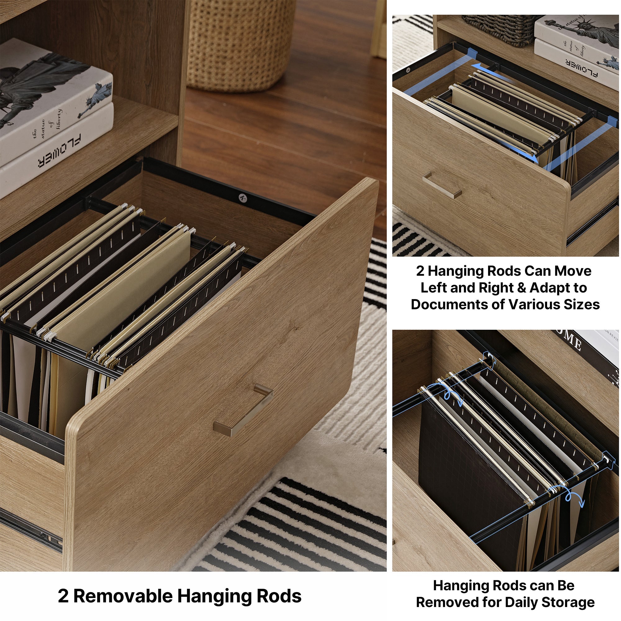 29'' Display File Storage Cabinet, Oak