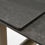 Round Marble-Top Dining Table, White and Gold