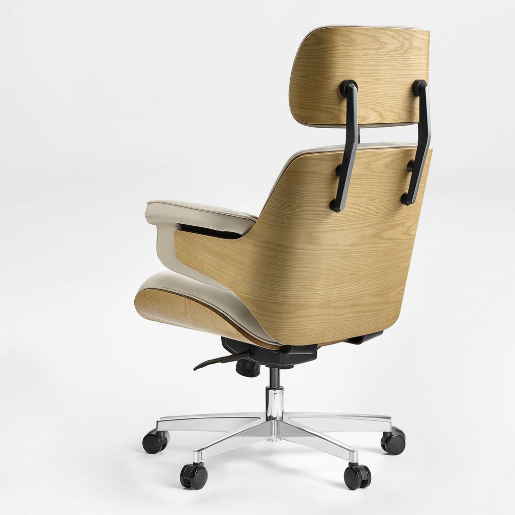 Genuine Leather Executive Office Chair - Classic Ergonomic Design