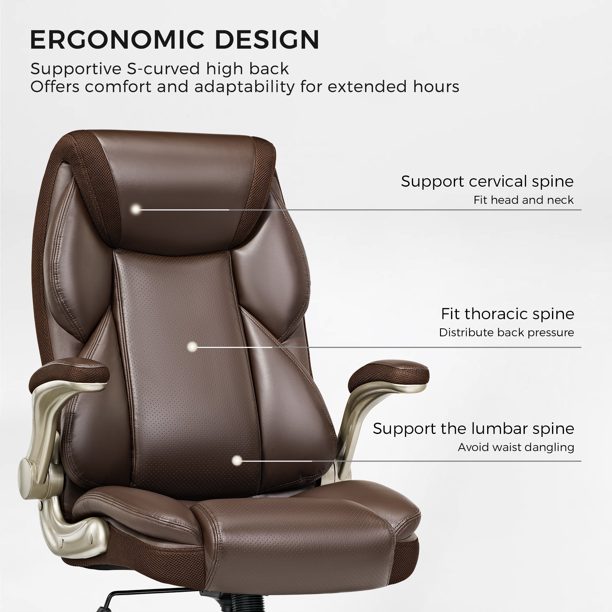 Faux Leather Home Office Chair - Ergonomic Cream