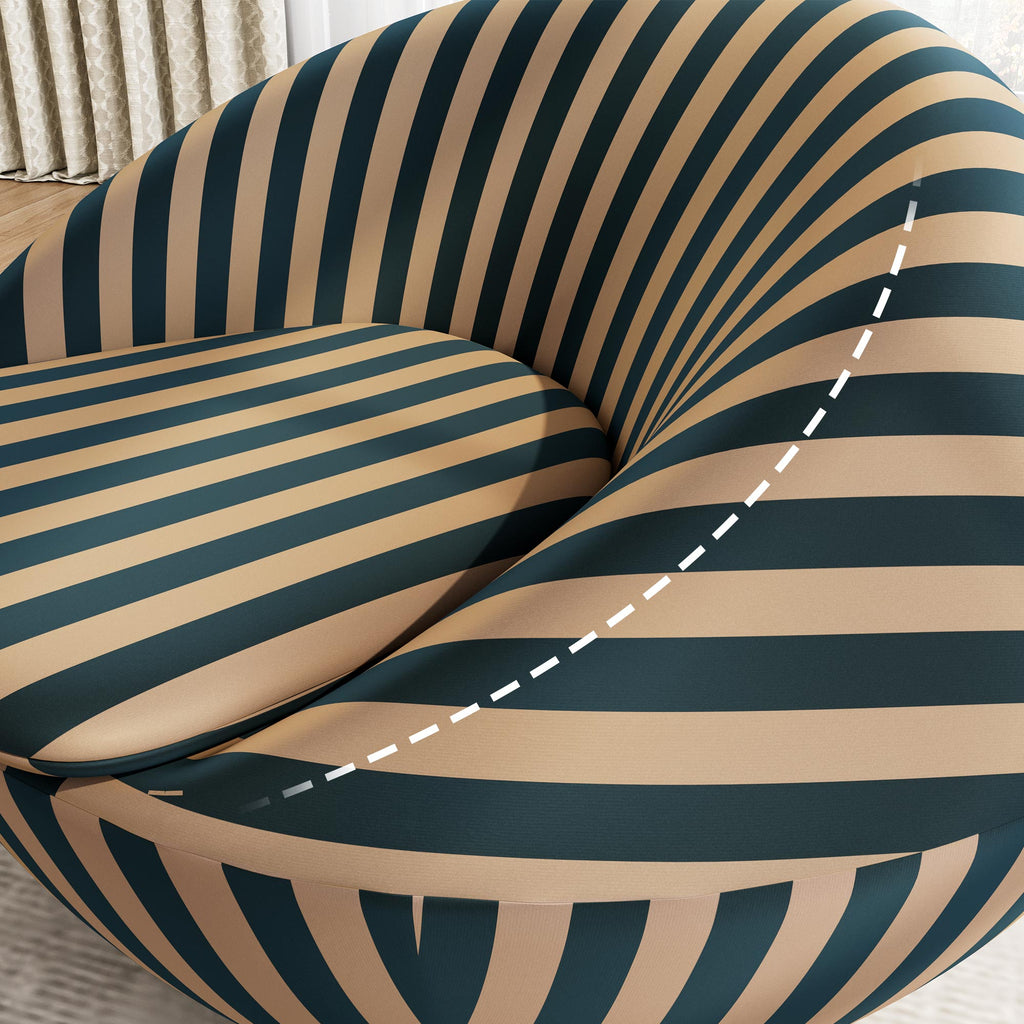 Striped Accent Lounge Chair, Red Yellow and Blue Yellow