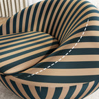 Striped Accent Lounge Chair, Red Yellow and Blue Yellow