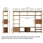 Modern TV Stand with Storage Cabinet and Book Shelves