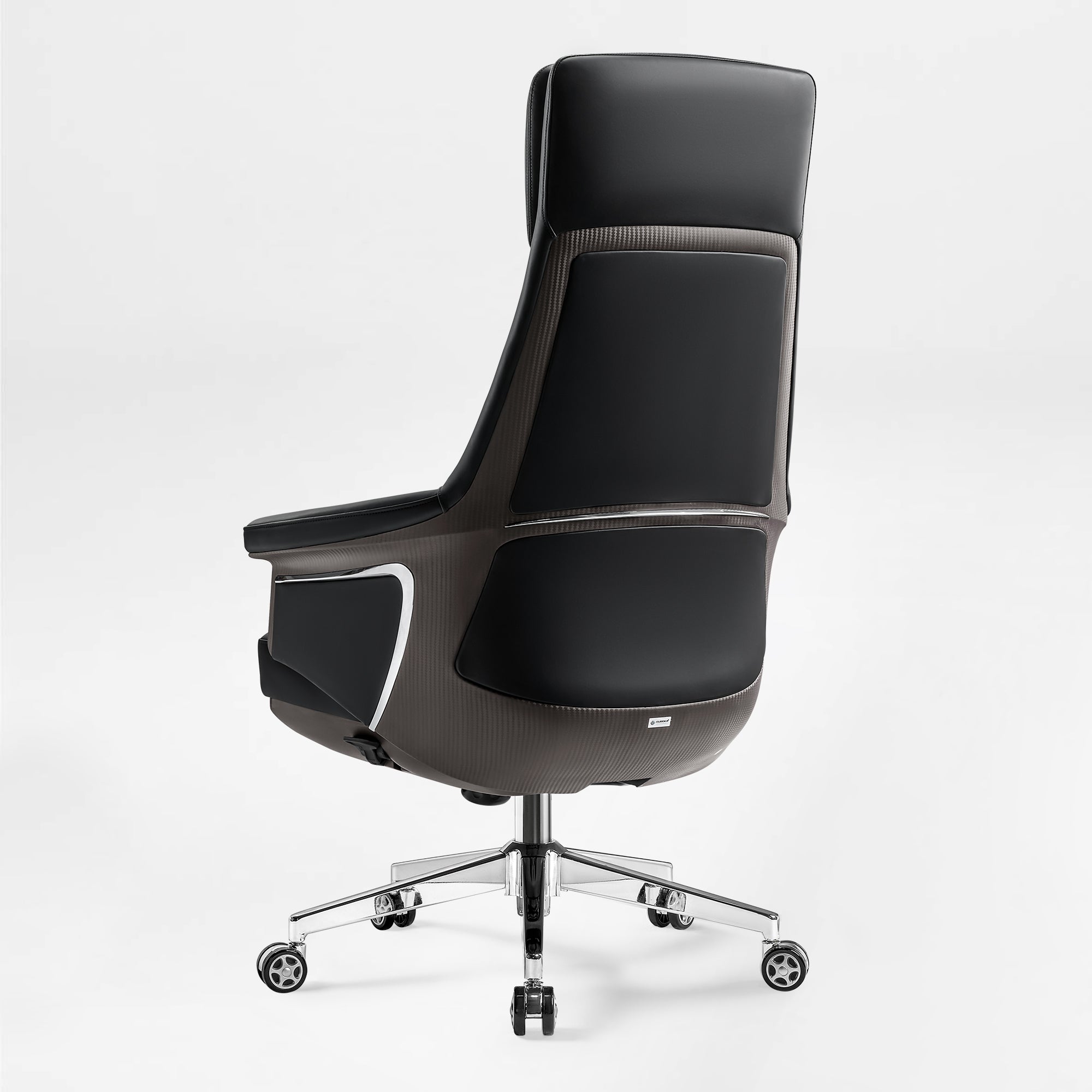 Genuine Leather Executive Office Chair - Leather & Metal Luxury