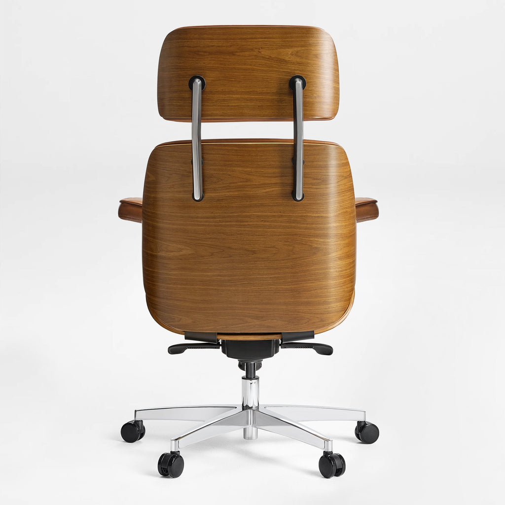Genuine Leather Executive Office Chair - Classic Ergonomic Design