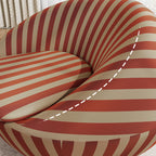 Striped Accent Lounge Chair, Red Yellow and Blue Yellow