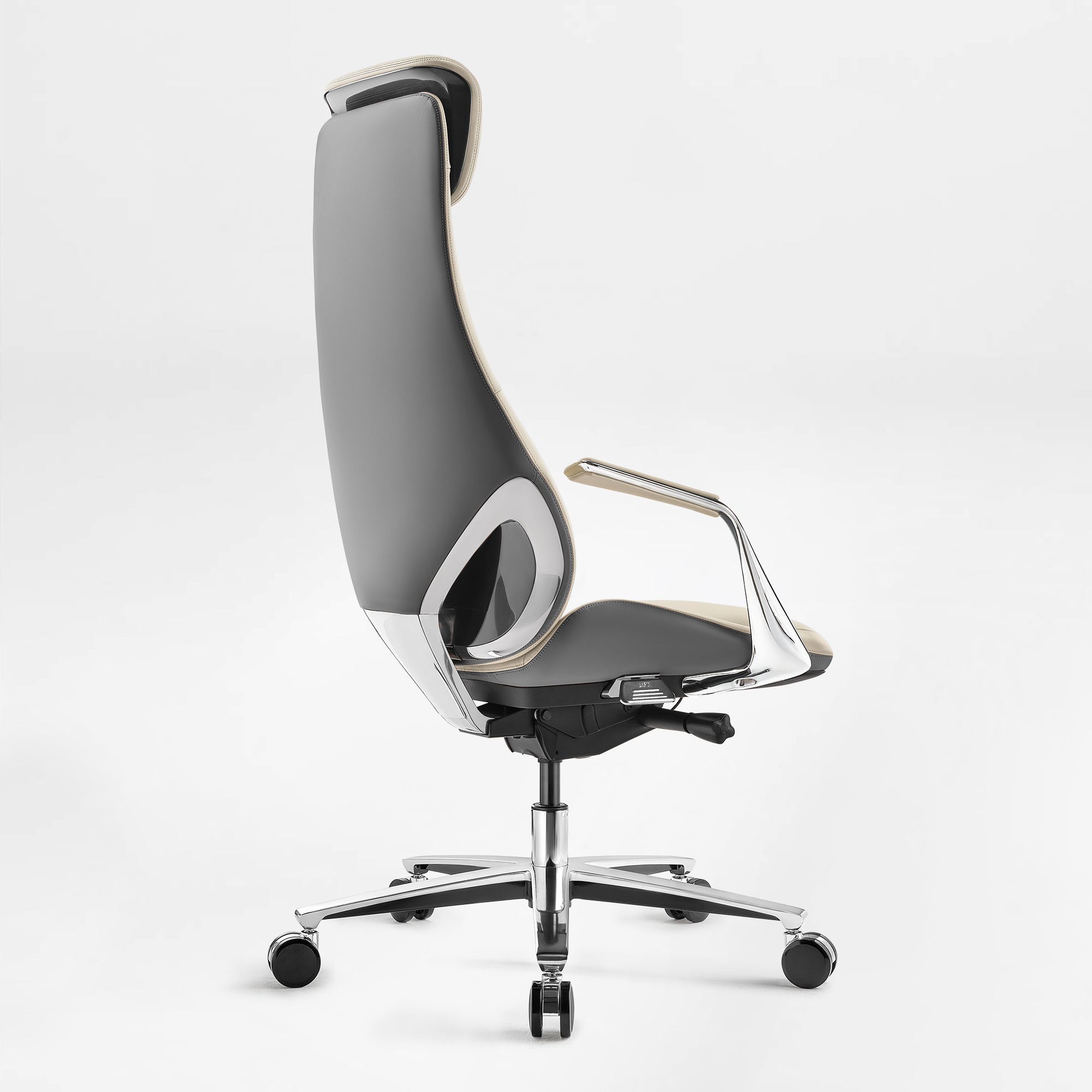 Genuine Leather Executive Office Chair - Butterfly Design High Back