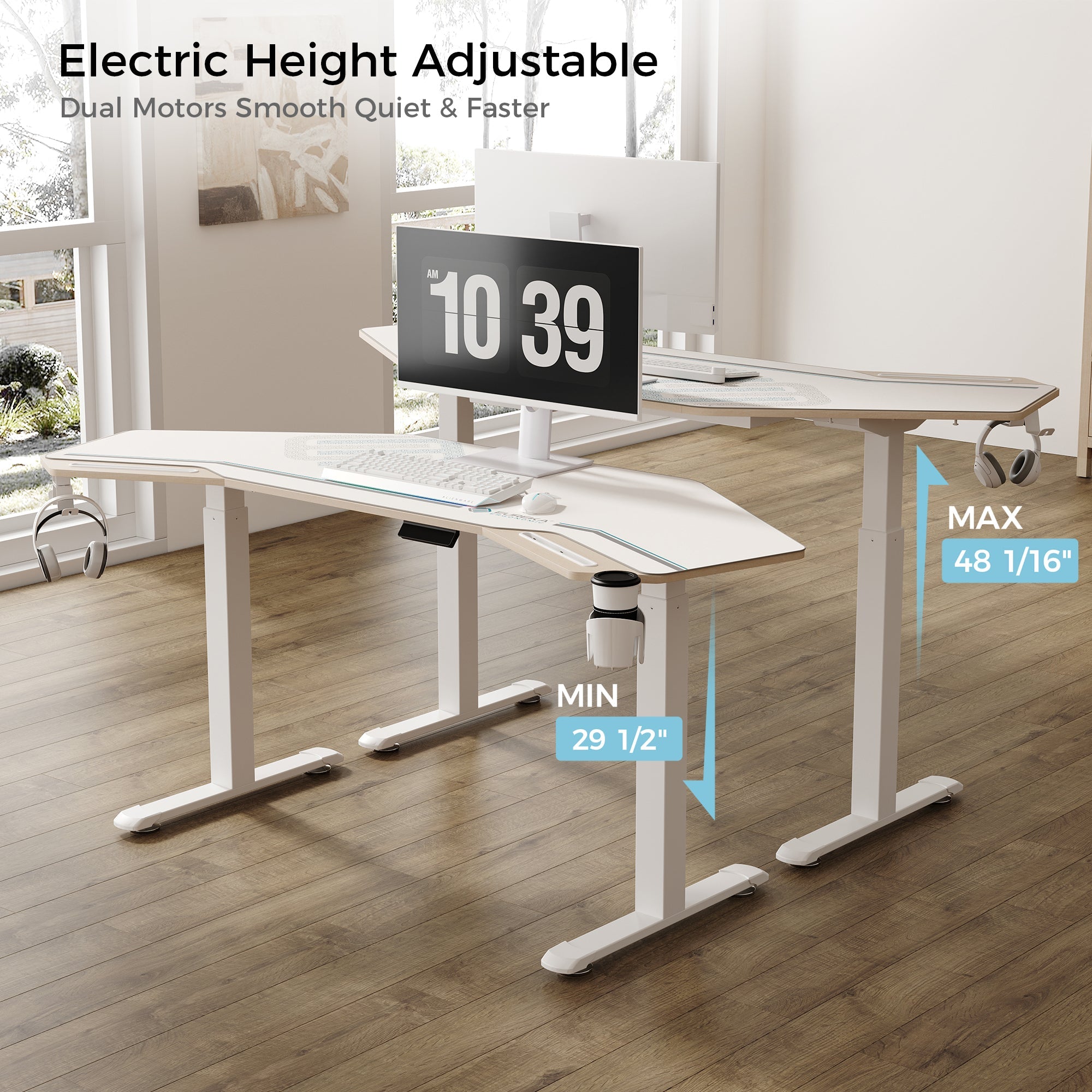 Wing-Shaped Standing Desk (72x23)