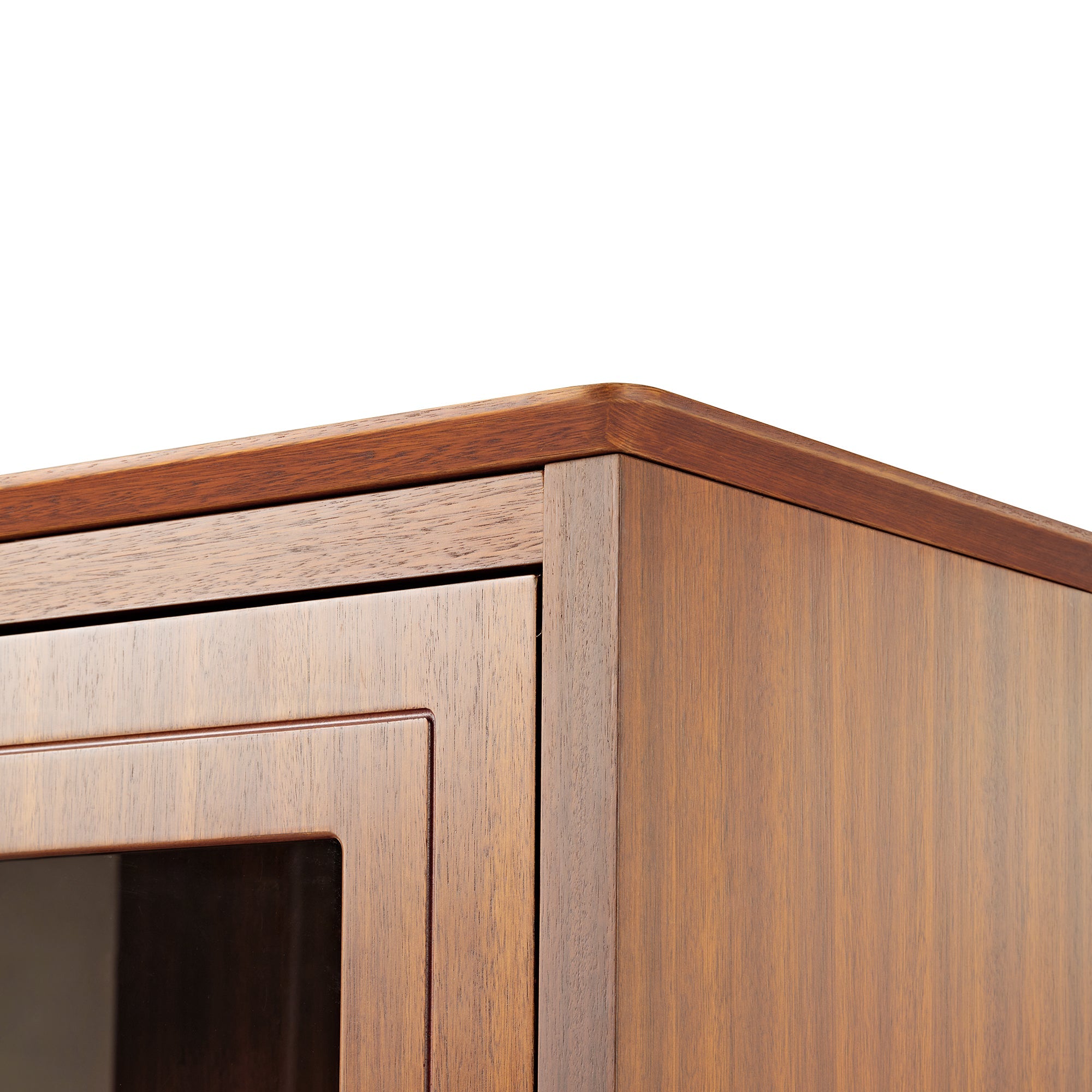 72'' Storage Bookcase with Glass Doors, Drawers and Shelves, Walnut