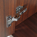 72'' Storage Bookcase with Glass Doors, Drawers and Shelves, Walnut