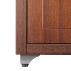 72'' Storage Bookcase with Glass Doors, Drawers and Shelves, Walnut