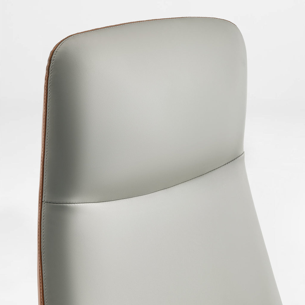 Faux Leather Executive Office Chair - Segmented Back Natural Curve