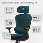 High-Back Mesh Office and Gaming Chair, Black