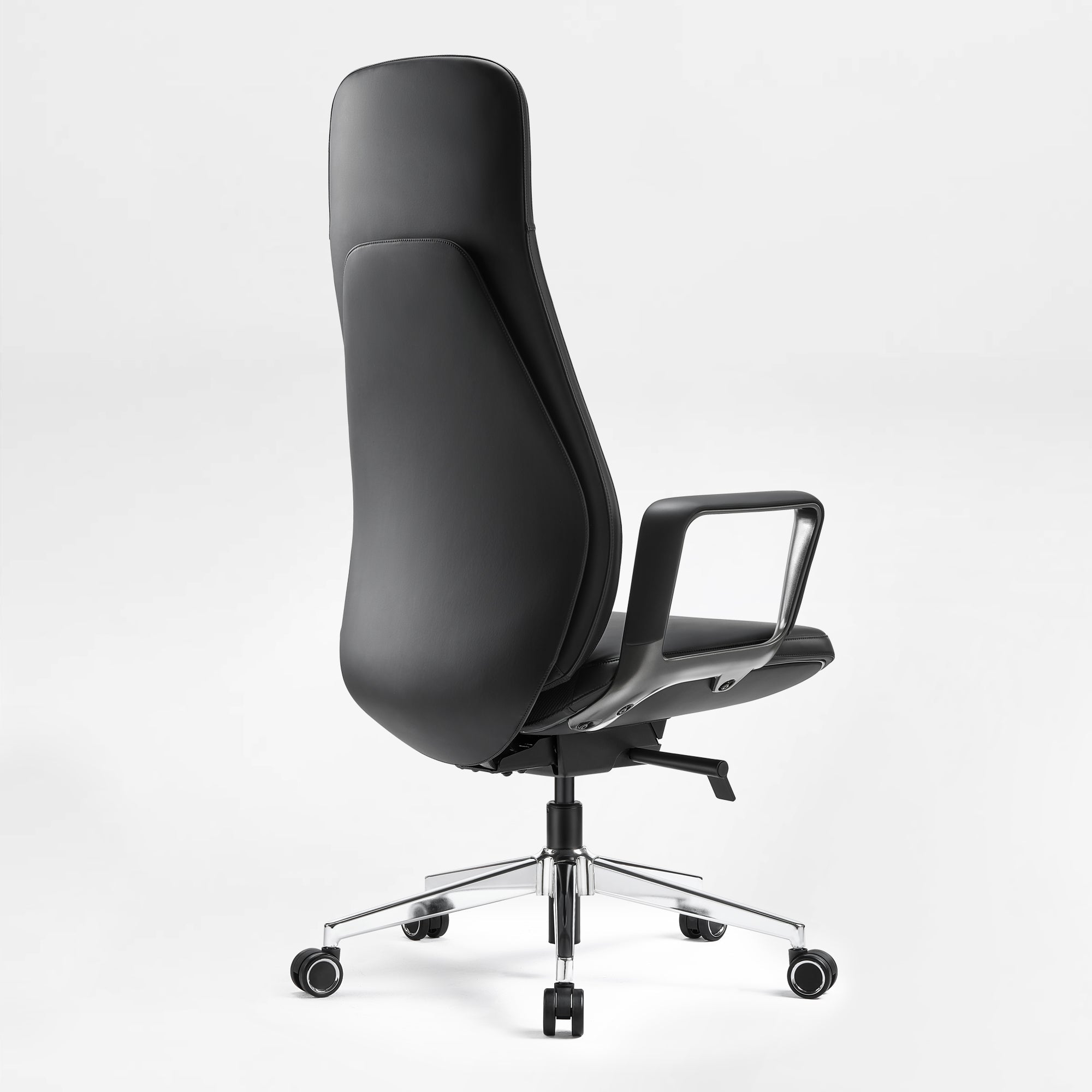 Solid Wood Arm Task Office Chair - Retro PU Leather