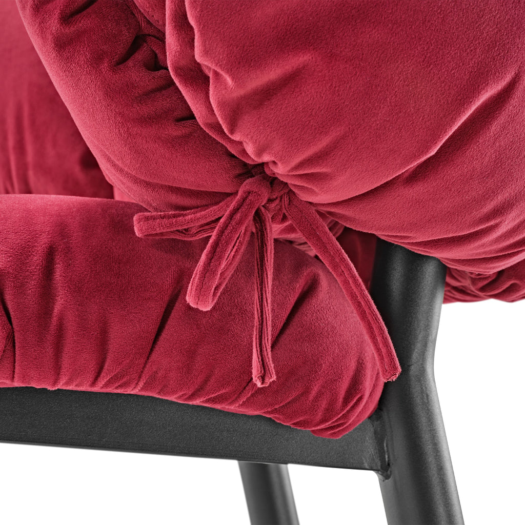 Velvet Dining Side Chair, Set of 1, Red and Green