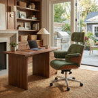 Genuine Leather Executive Office Chair - Classic Ergonomic Design