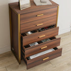 42 Chest 5-Drawers Dresser Accent Cabinet Walnut