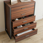 42 Chest 5-Drawers Dresser Accent Cabinet Walnut