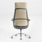Genuine Leather Executive Office Chair - Leather & Metal Luxury