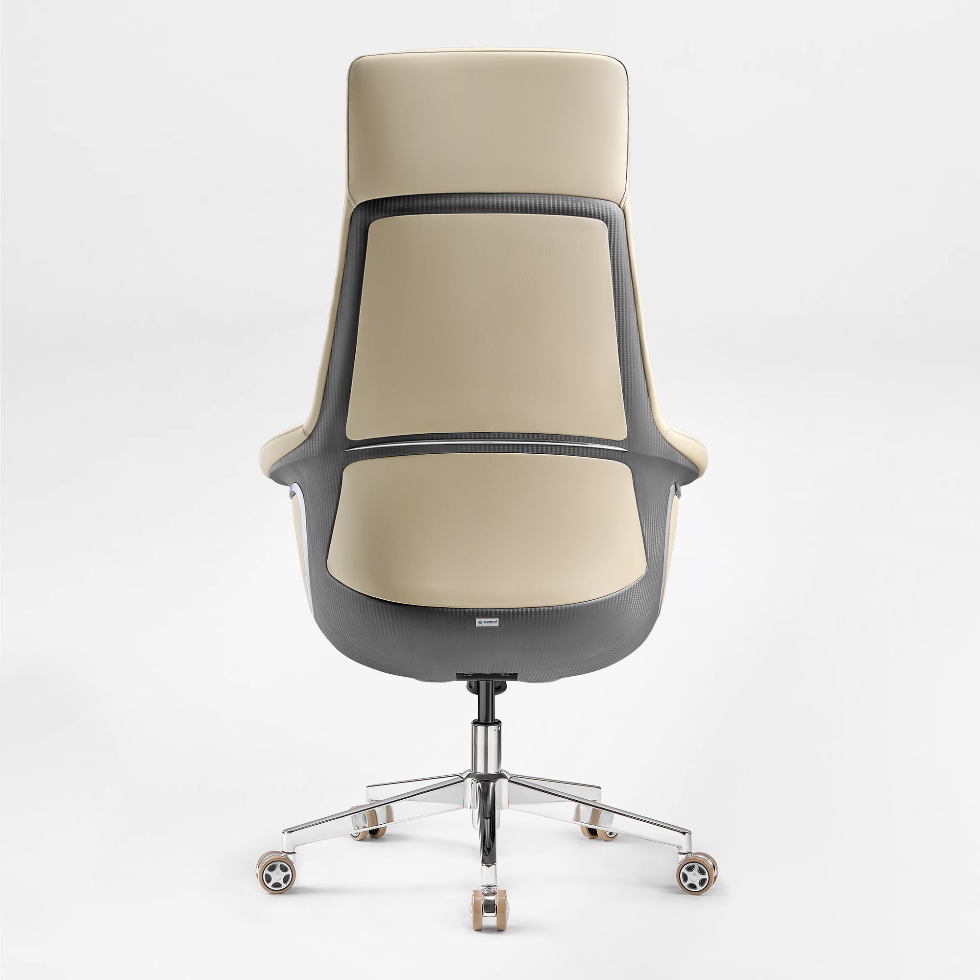 Genuine Leather Executive Office Chair - Leather & Metal Luxury
